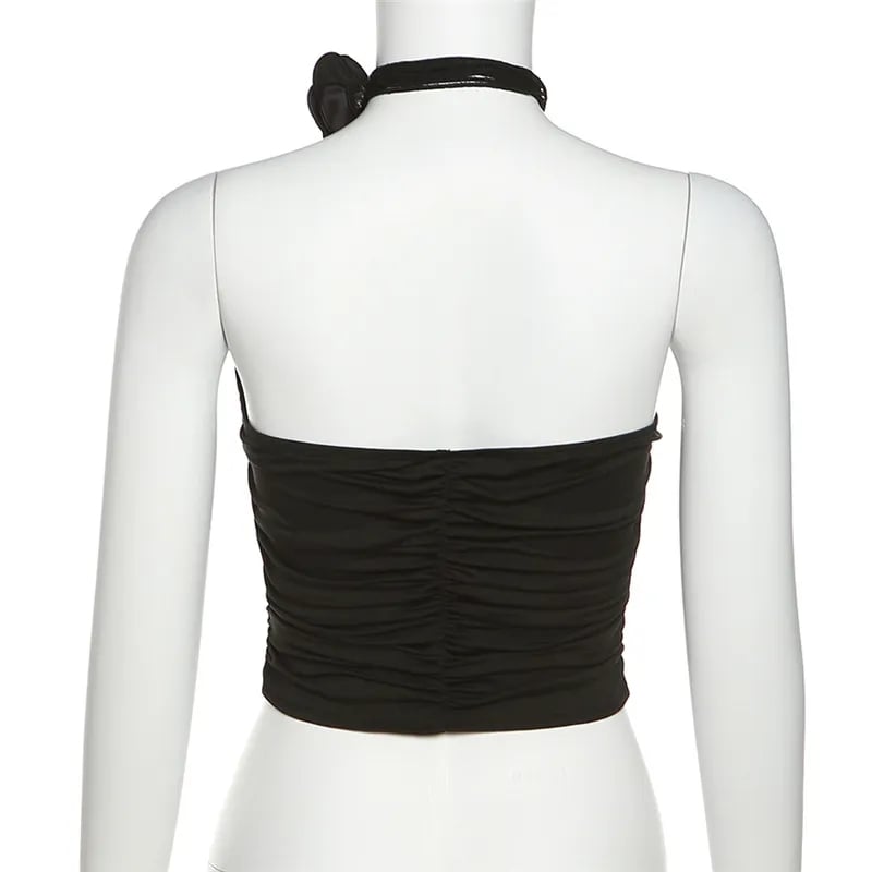 Black Rose Crop Top