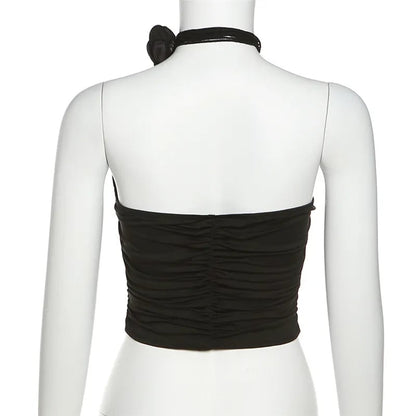 Black Rose Crop Top