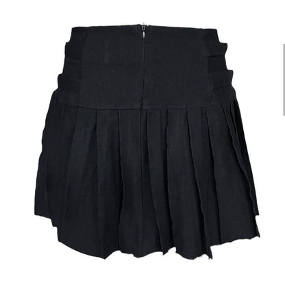 Black Pleated Mini Skirt