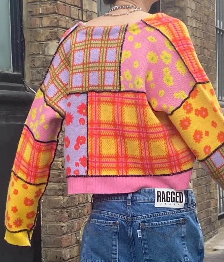 Funky Colorful Pattern Sweater Cardigan