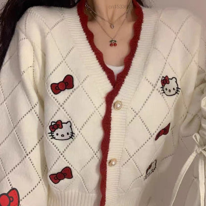 Cat Anime Print Cardigan
