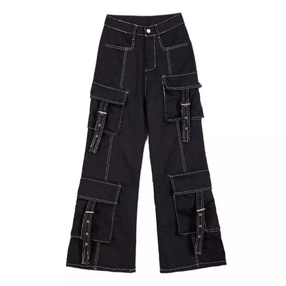 Black Cargo Denim Pants