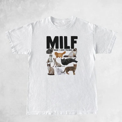 Cat Print Short Sleeve T-shirt