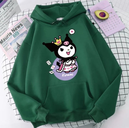 Cute Japanese Anime Cartoon Print Long Sleeve Hoodie
