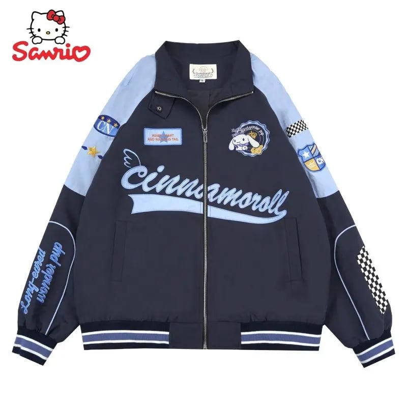 Japanese Anime Print Windproof Biker Jacket