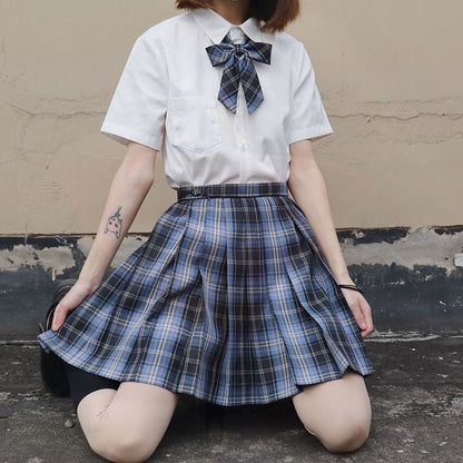 Purple Black Pleated Plaid Skirt Mini High Waisted School Girl Cosplay Sailor E-Girl Kawaii Korean Japanese Harajuku Streetwear