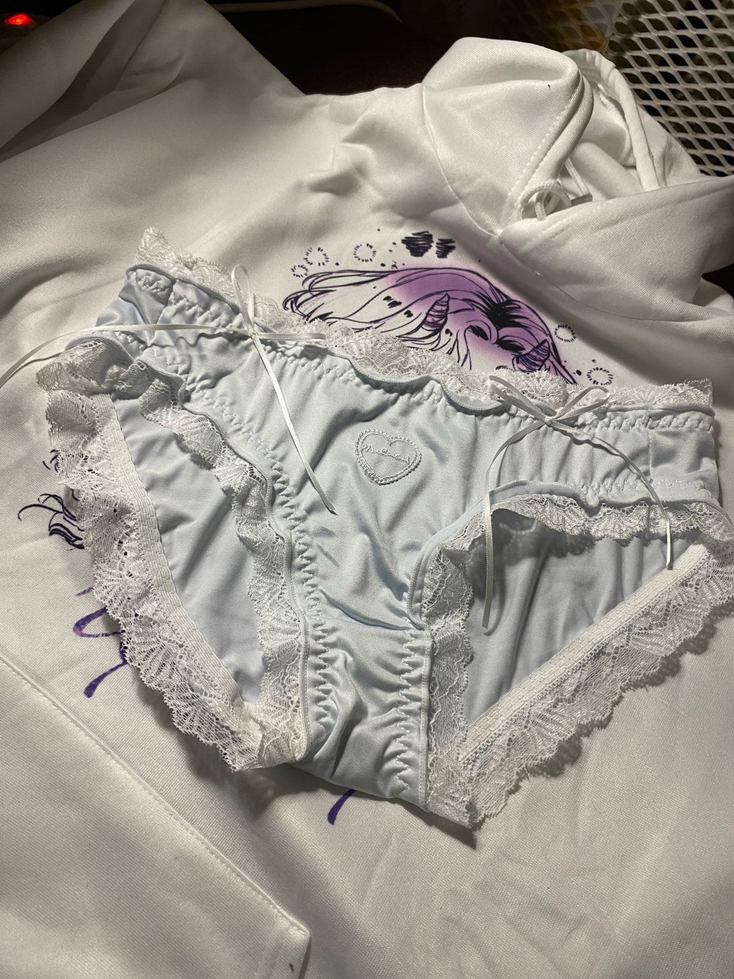Love Heart Lace Cotton Panties