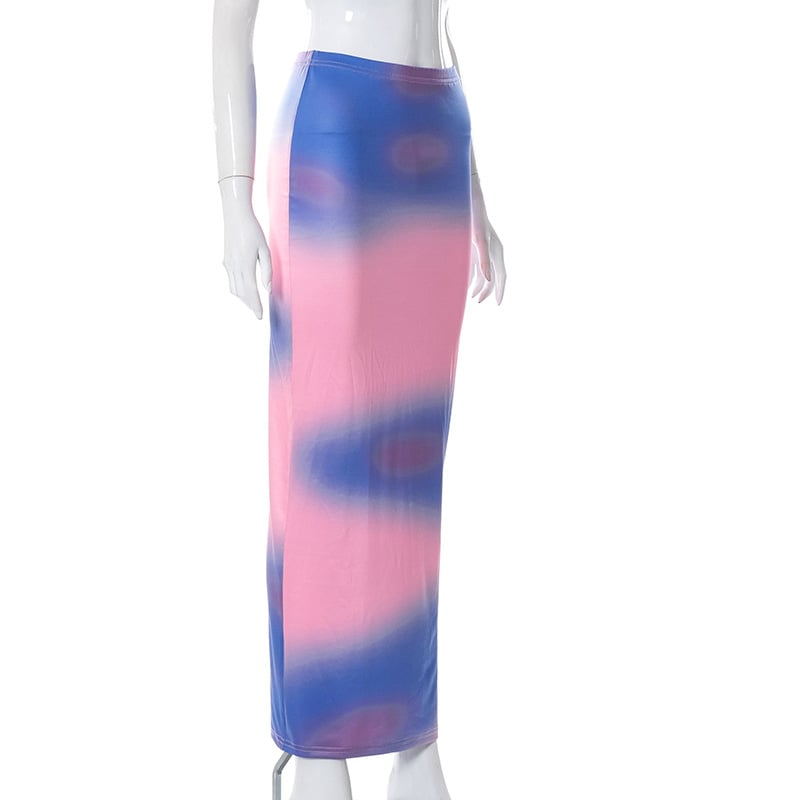 Tie Dye Bodycon Maxi Skirt
