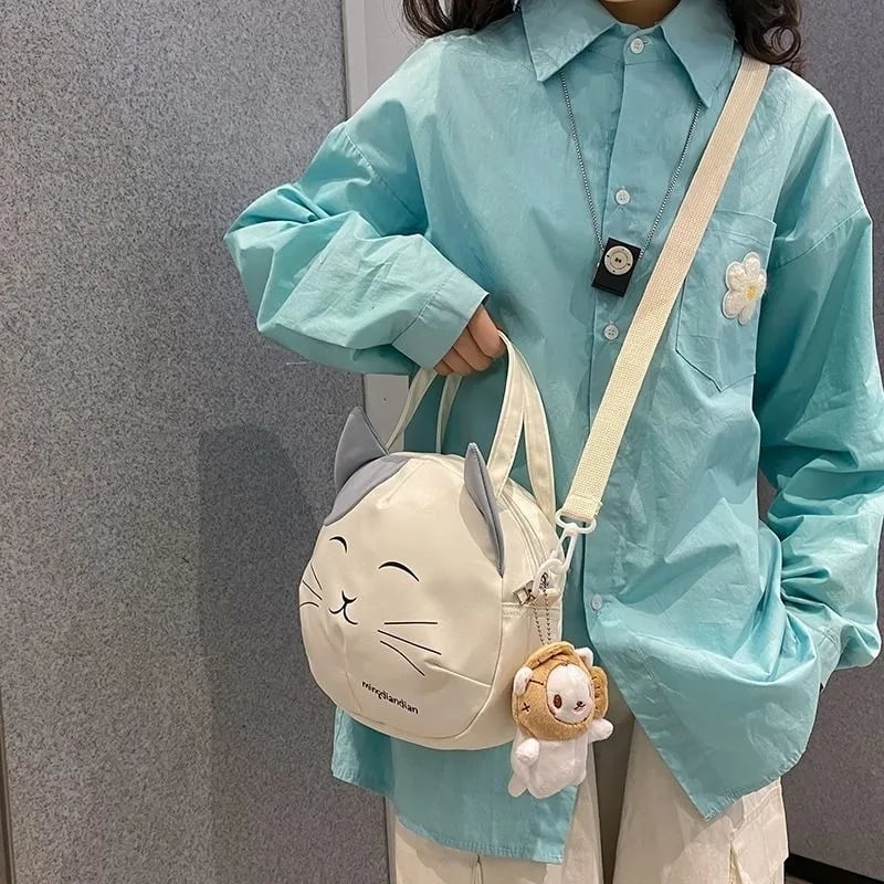 3D Cat Print Shoulder Bag