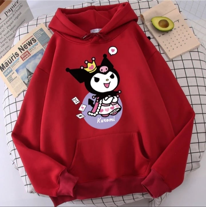 Cute Japanese Anime Cartoon Print Long Sleeve Hoodie