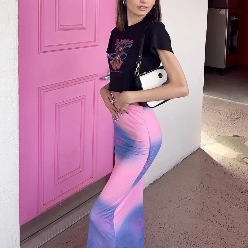 Tie Dye Bodycon Maxi Skirt