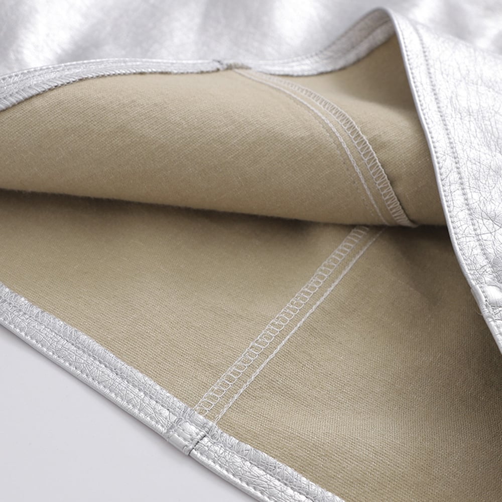 Silver Metalic Pocket Mini Skirt