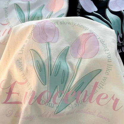 Tulip Print Short Sleeve T-shirt