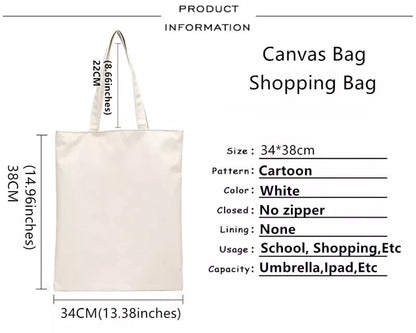 Japanese Anime Print Canvas Tote Bag