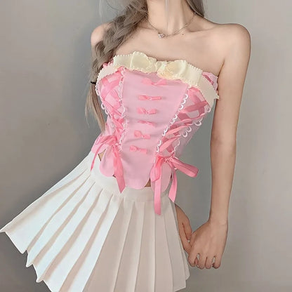 Pink Bow Corset Top