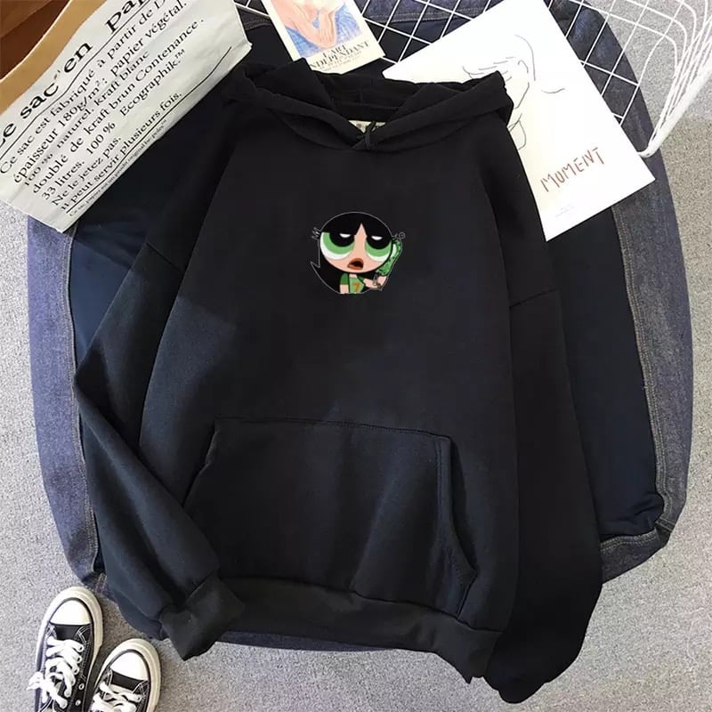 Cute Girl Embroidery Cartoon Sweater Pullover Hoodie Knit Long Sleeve Sweatshirt E-Girl Kawaii Korean Japanese Harajuku Retro Streetwear Aesthetic