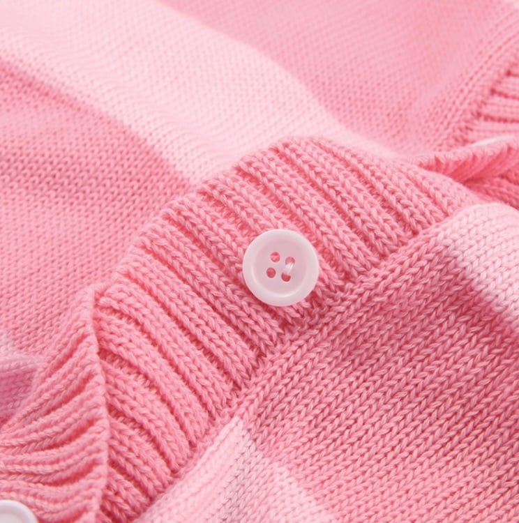 Pink Stripe Button Down Long Sleeve Cardigan