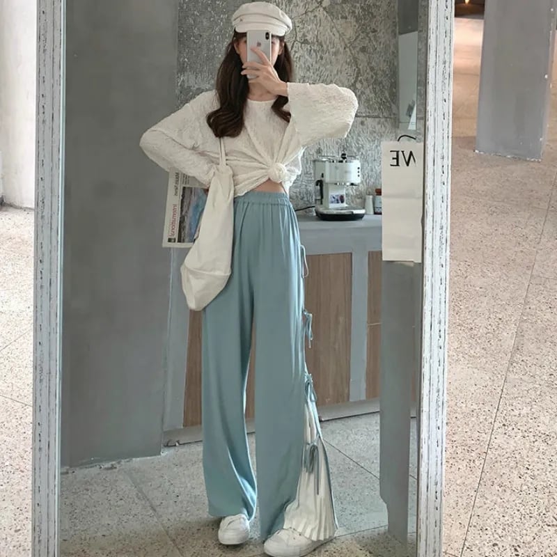 Chic Bowknot Wide Leg Pants
