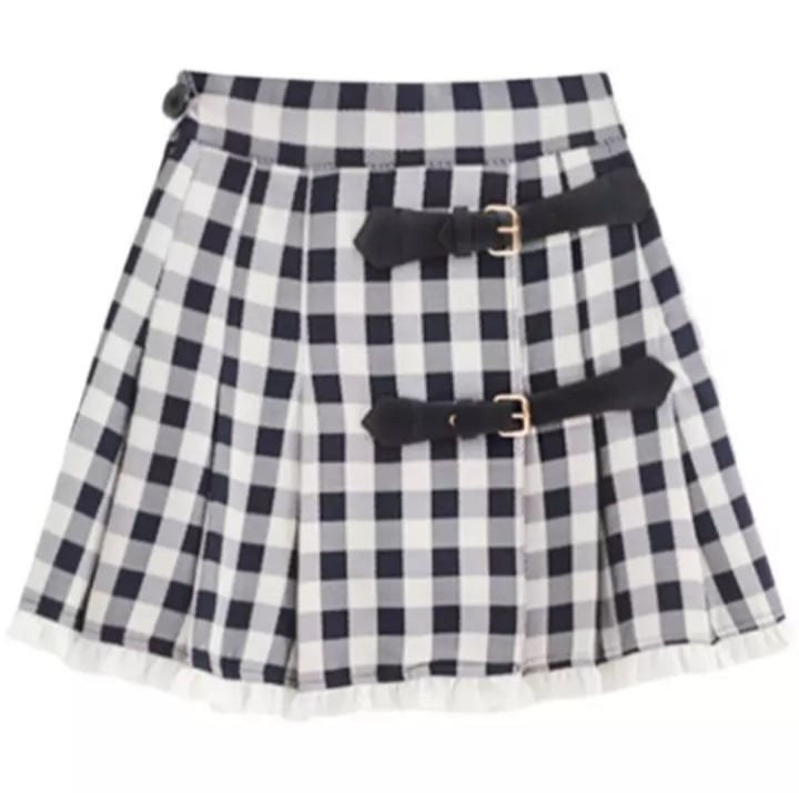 Cute 2pcs Set White Puff Ruffles Sleeve Shirt + Aline Pleated Preppy Mini Skirt Summer Aesthetic Casual E-Girl Kawaii Korean Japanese Harajuku