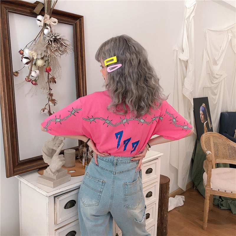 Cute Casual Vintage Punk Goth Print Crop Top Short Sleeve Shirt Tee T-shirt E-Girl Kawaii Korean Japanese Harajuku Chinese Retro Streetwear Aesthetic