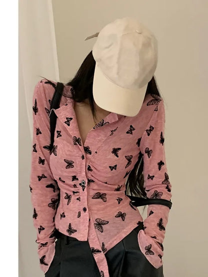Butterfly Tunic Print Long Sleeve T-shirt