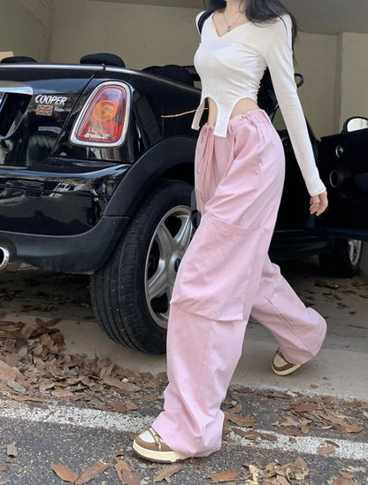 Pink Oversized Baggy Cargo Pants