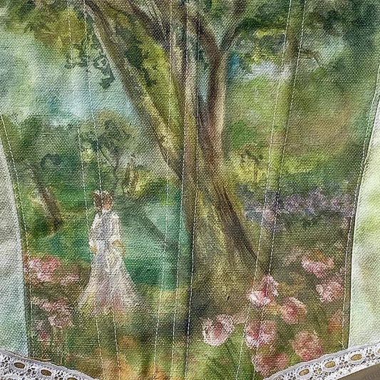 Cute Vintage Fairy Garden Print Corset Bustier Crop Top Sleeveless Shirt Elegant Summer Aesthetic Casual E-Girl Kawaii Korean Japanese Harajuku
