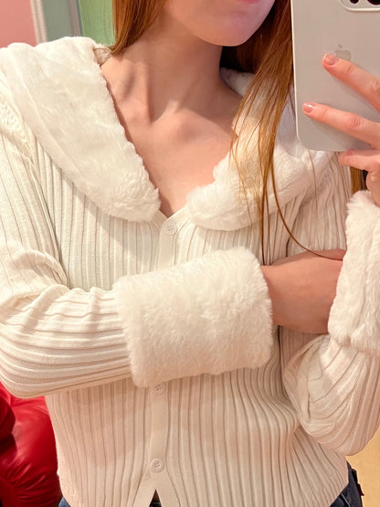 Faux Fur Trim Collar Jacket