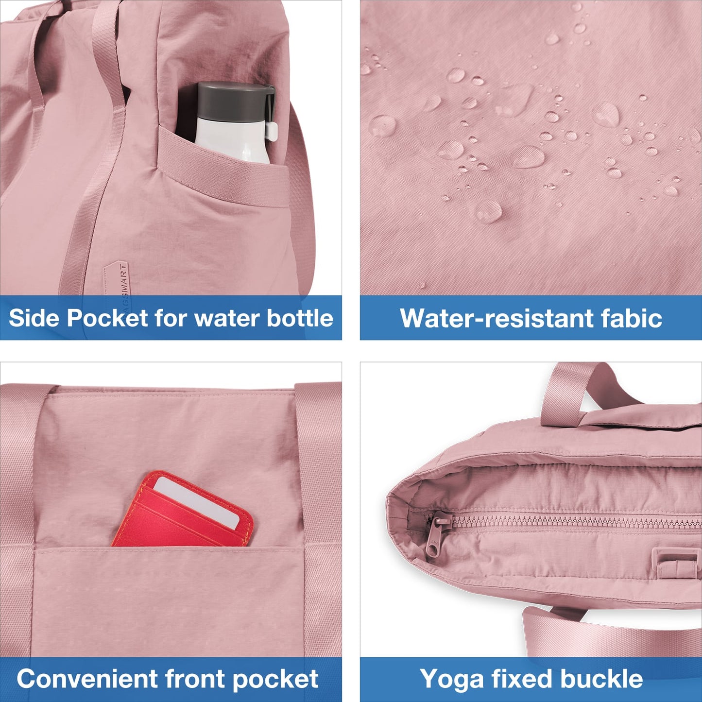 Pink Lightweight Puffy Bucket Tote Bag