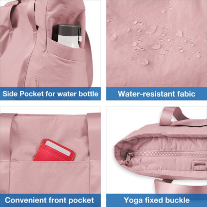 Pink Lightweight Puffy Bucket Tote Bag