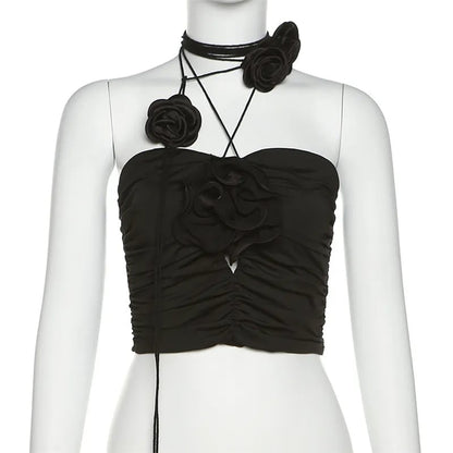 Black Rose Crop Top