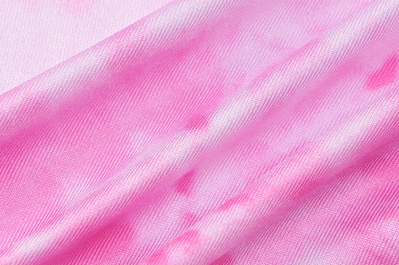 Pink Tie Dye V Neck Ruffle Crop Top