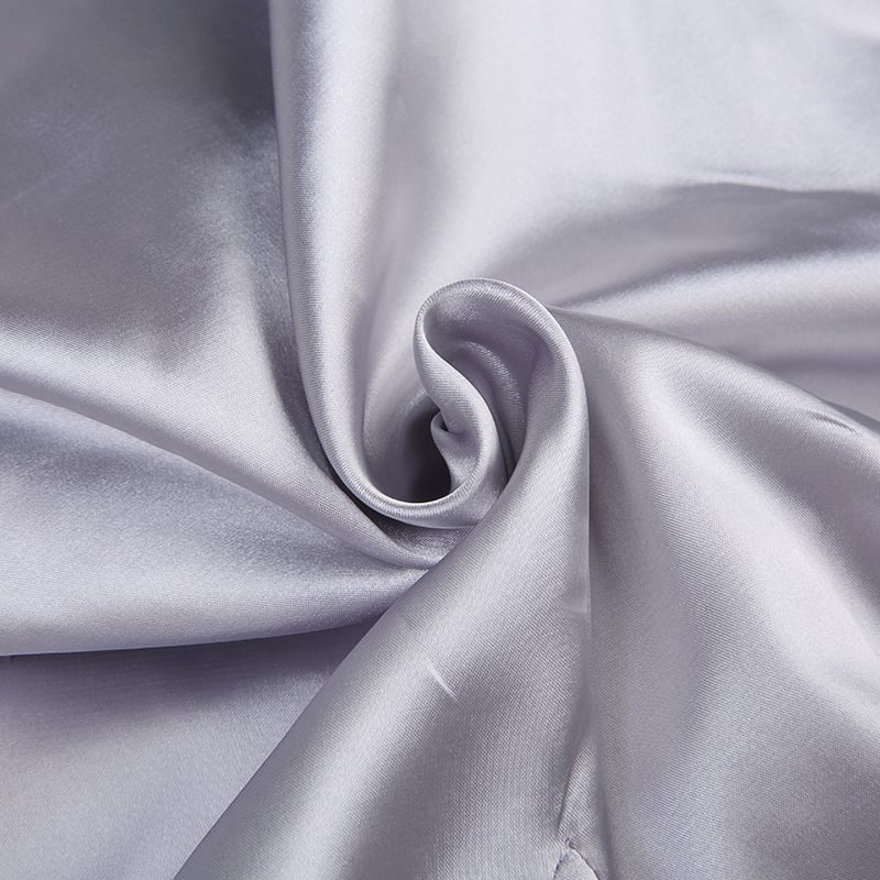 Silver Satin A-Line Mini Dress
