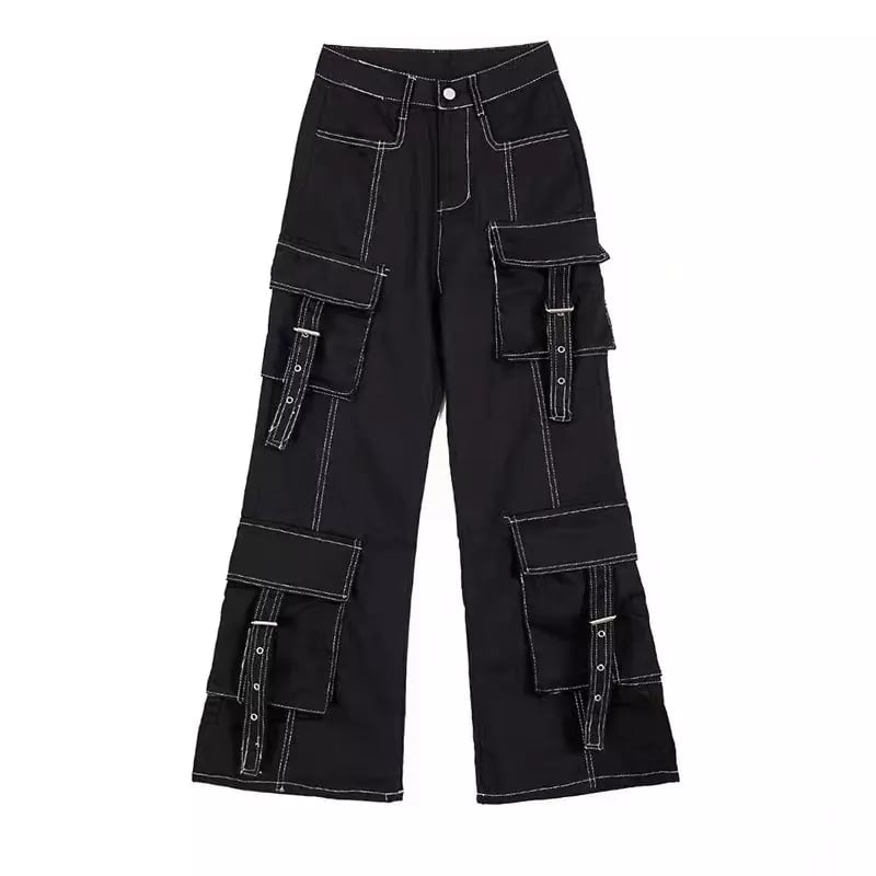 Black Cargo Denim Pants