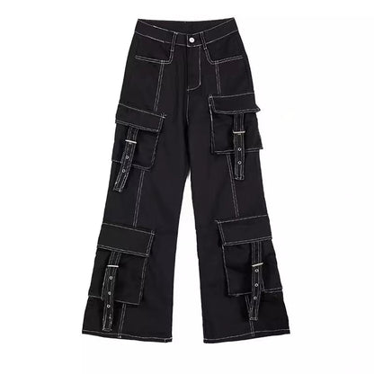 Black Cargo Denim Pants