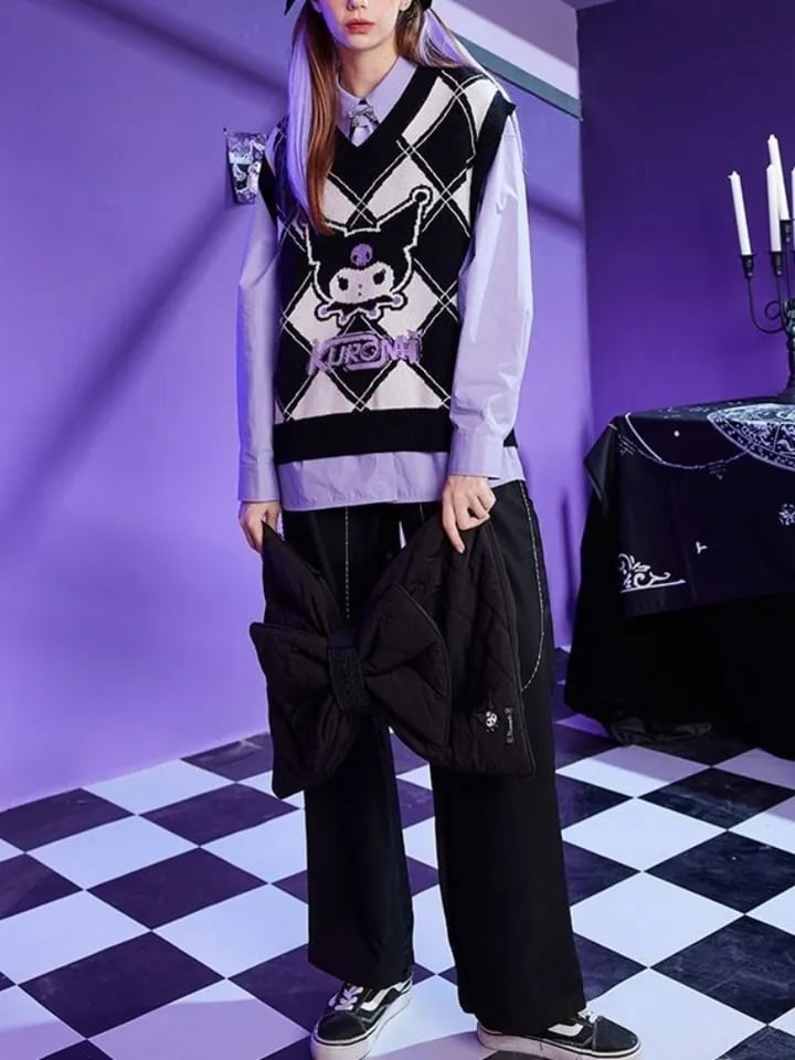 Japanese Anime Argyle Sweater Vest