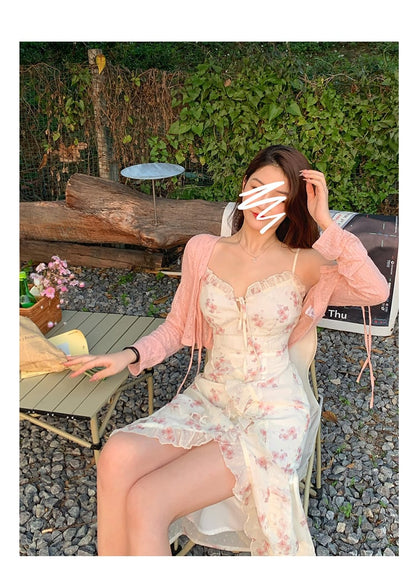 Vintage Floral Sleeveless Midi Dress