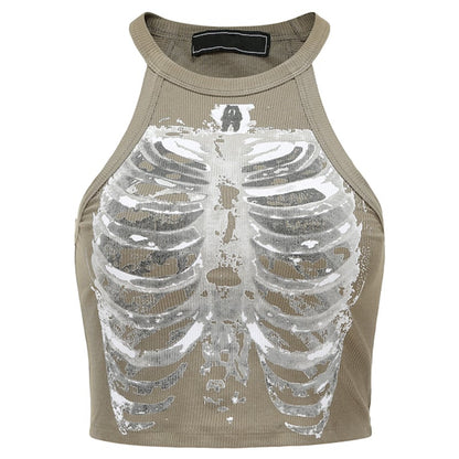 X Ray Rib Print Tank Top