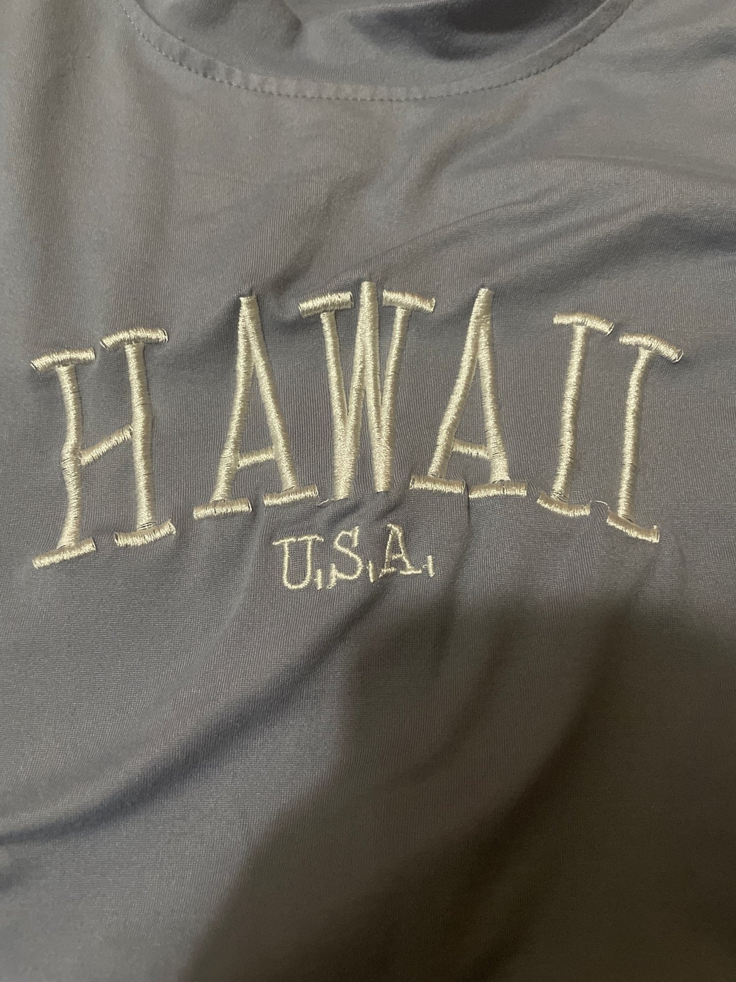 Hawaii Embroidery Crop Top