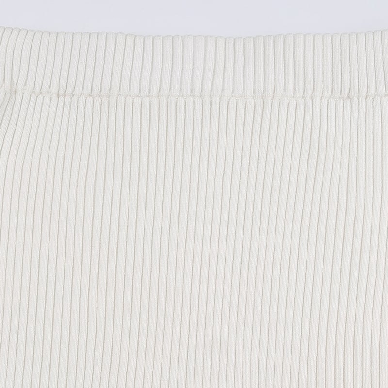 White Knit Pencil Mini Skirt