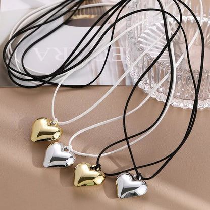 Black Velvet Big Heart Pendant Choker Necklace