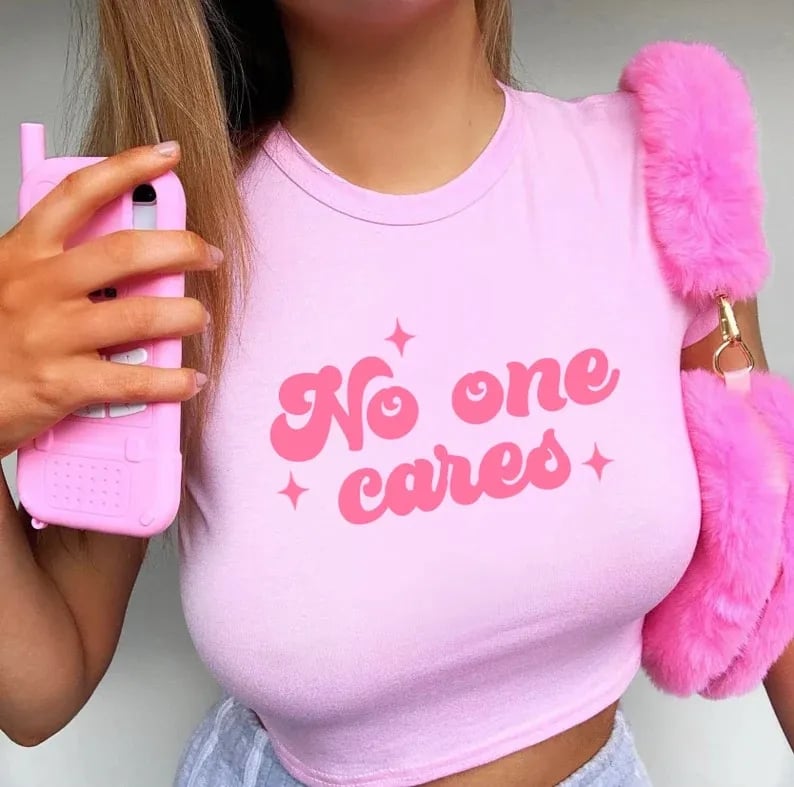 Pink Letter Crop Top