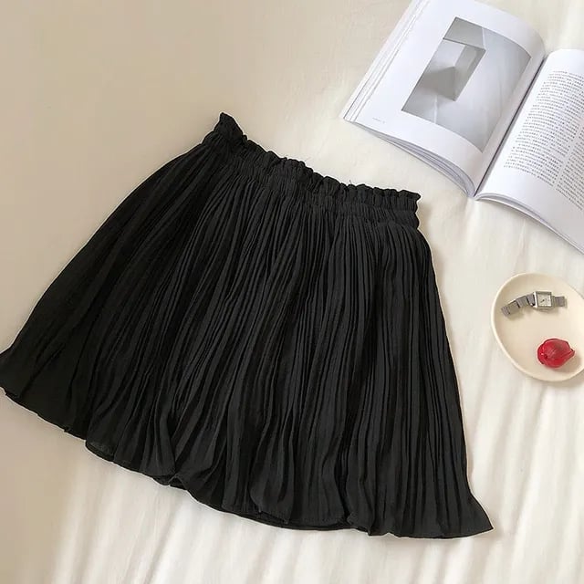Chiffon Pleated Mini Skirt