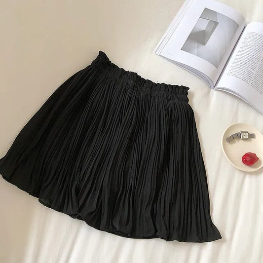 Chiffon Pleated Mini Skirt