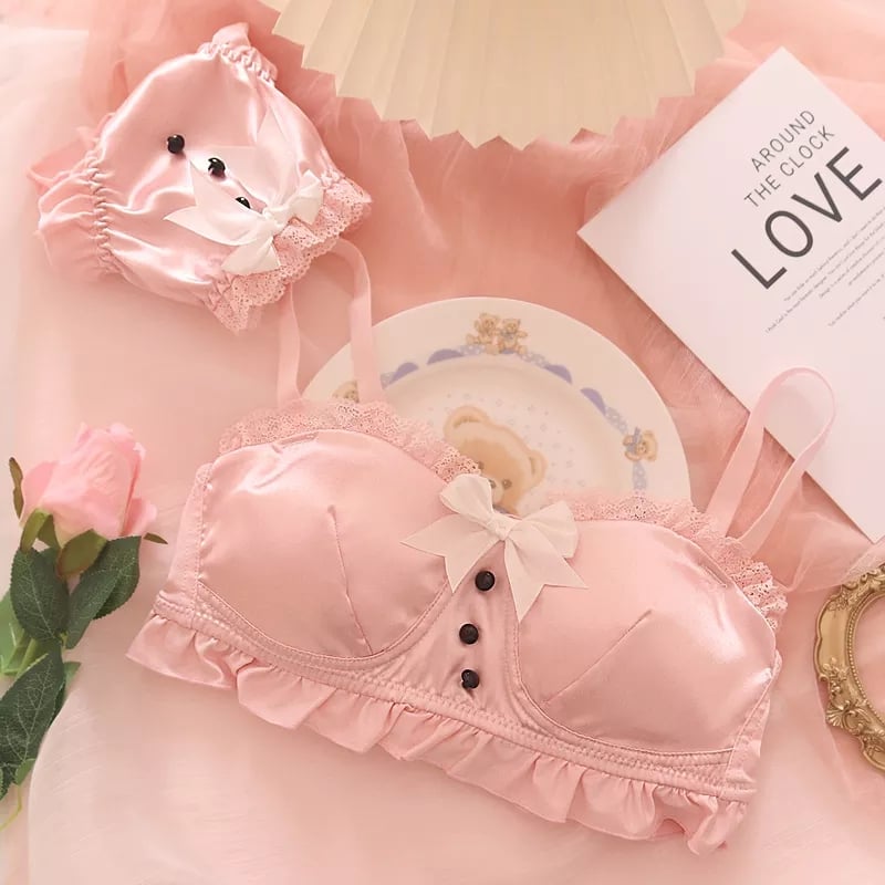 Japanese Maid Bow Bra + Panties Lingerie