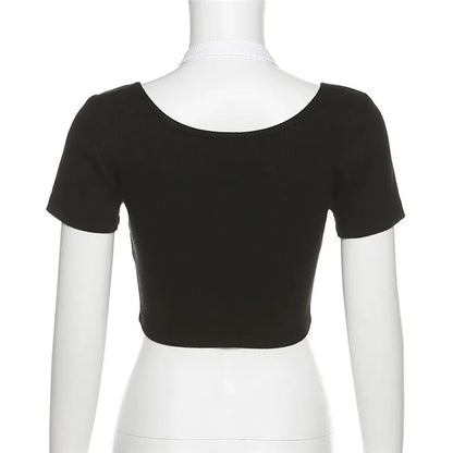 Pink Square Neck Crop Top