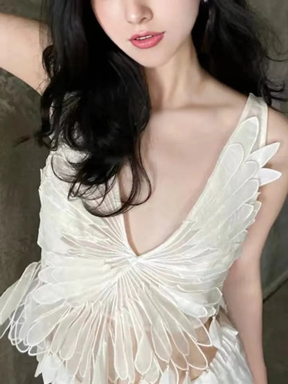 Fairy Wing Backless Corset Top