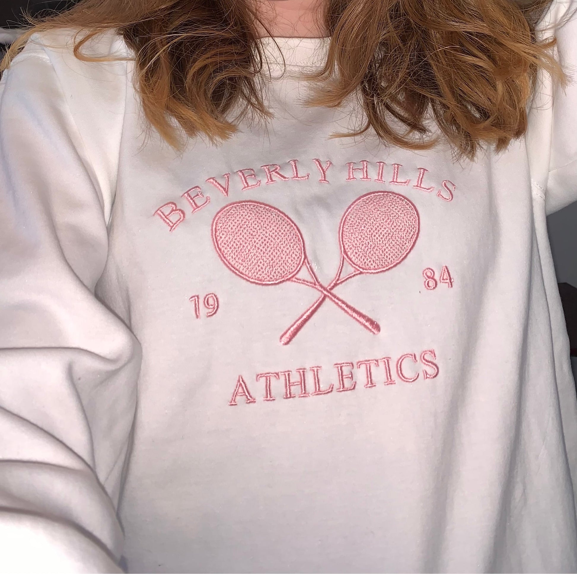 White Tennis Embroidery Sweater