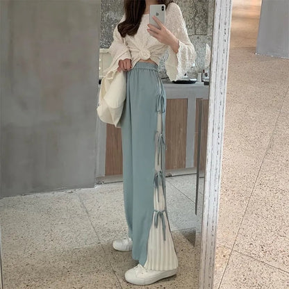 Chic Bowknot Wide Leg Pants