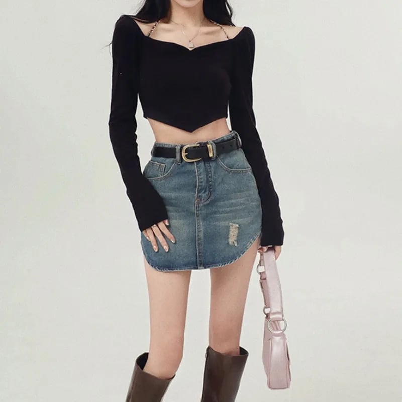 Black Chain Long Sleeve Shirt